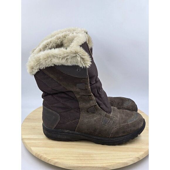 Columbia Ice Maiden II WOMENS Brown Faux Fur Lined Lace Up Winter Boots sz 9 - Picture 1 of 8